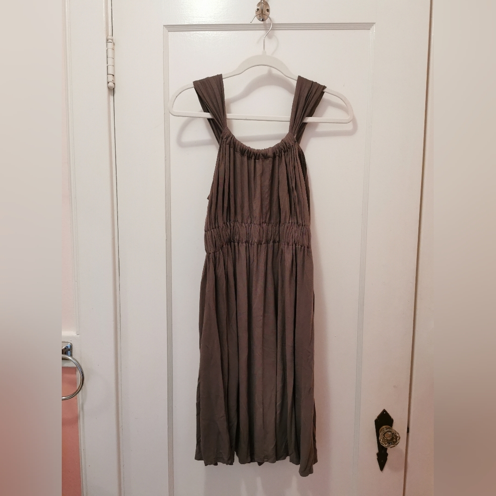 Massimo classy gray midi dress with adjustable neckline